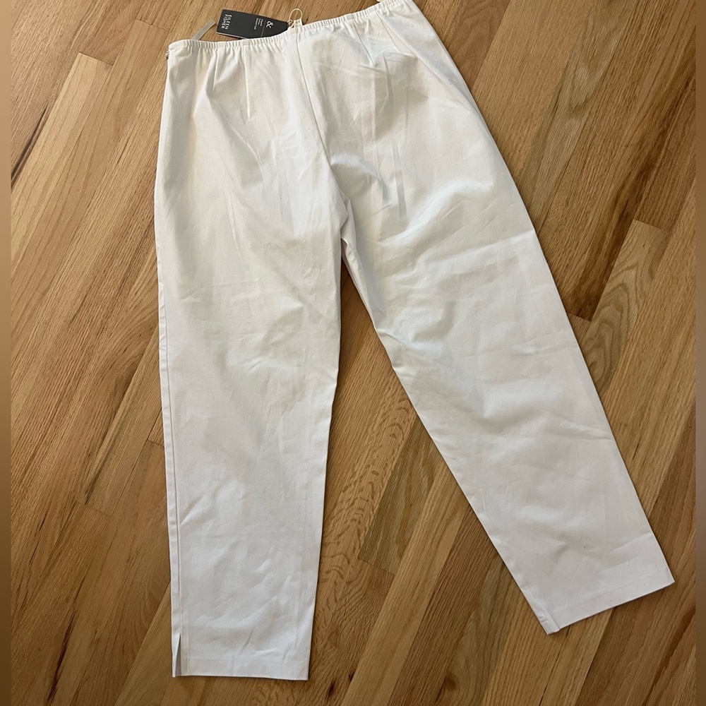 Eileen Fisher White Ankle Organic Cotton Pants - Picture 7 of 7